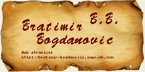 Bratimir Bogdanović vizit kartica